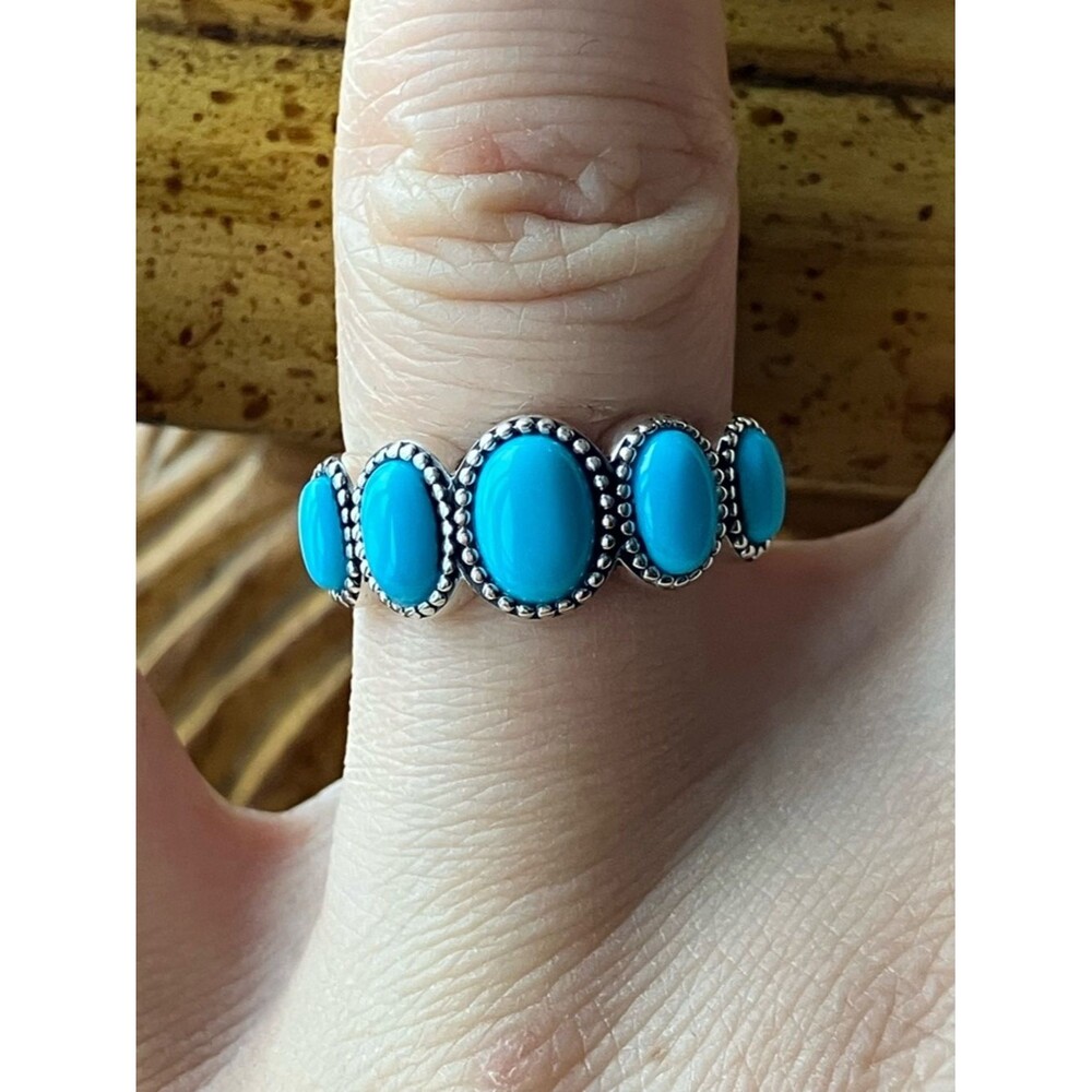 Sleeping Beauty Turquoise Sterling Silver Ring Size 6